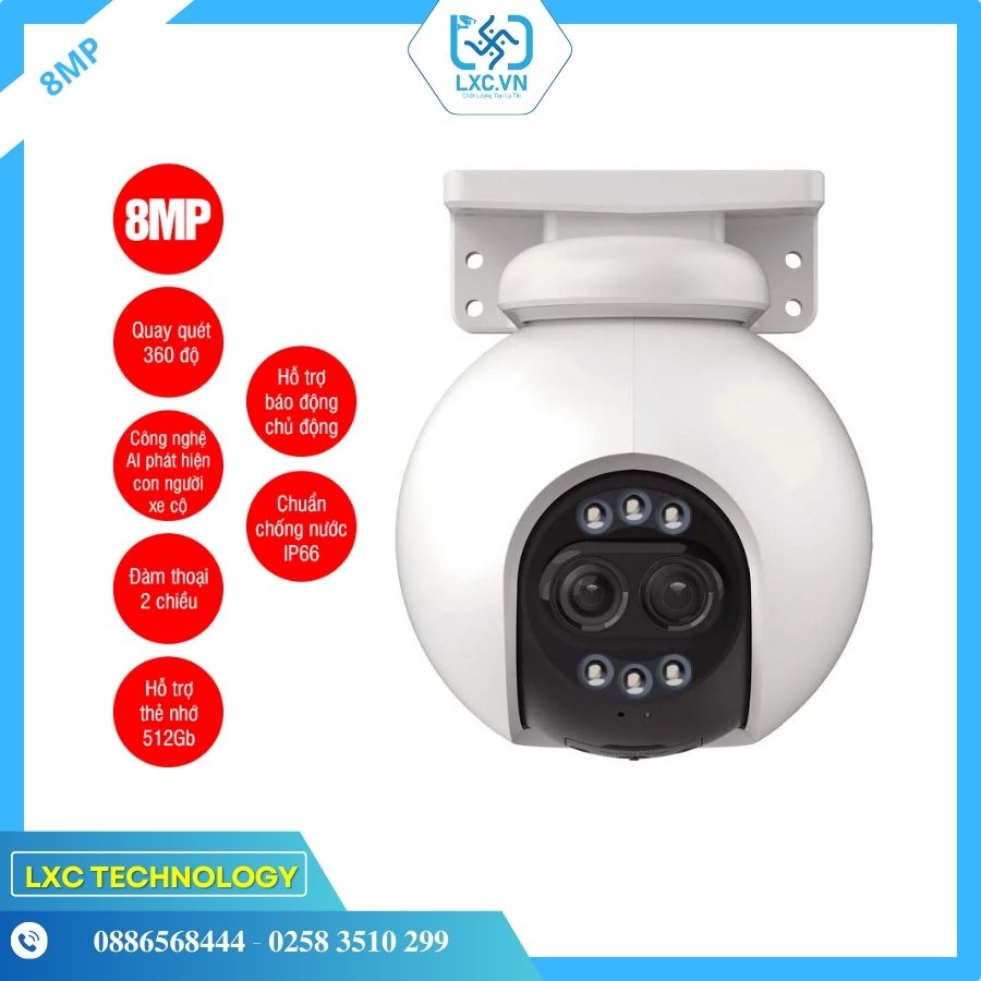 Camera ngoài trời ống kính kép EZVIZ H80x Dual 4K I Chính hãng